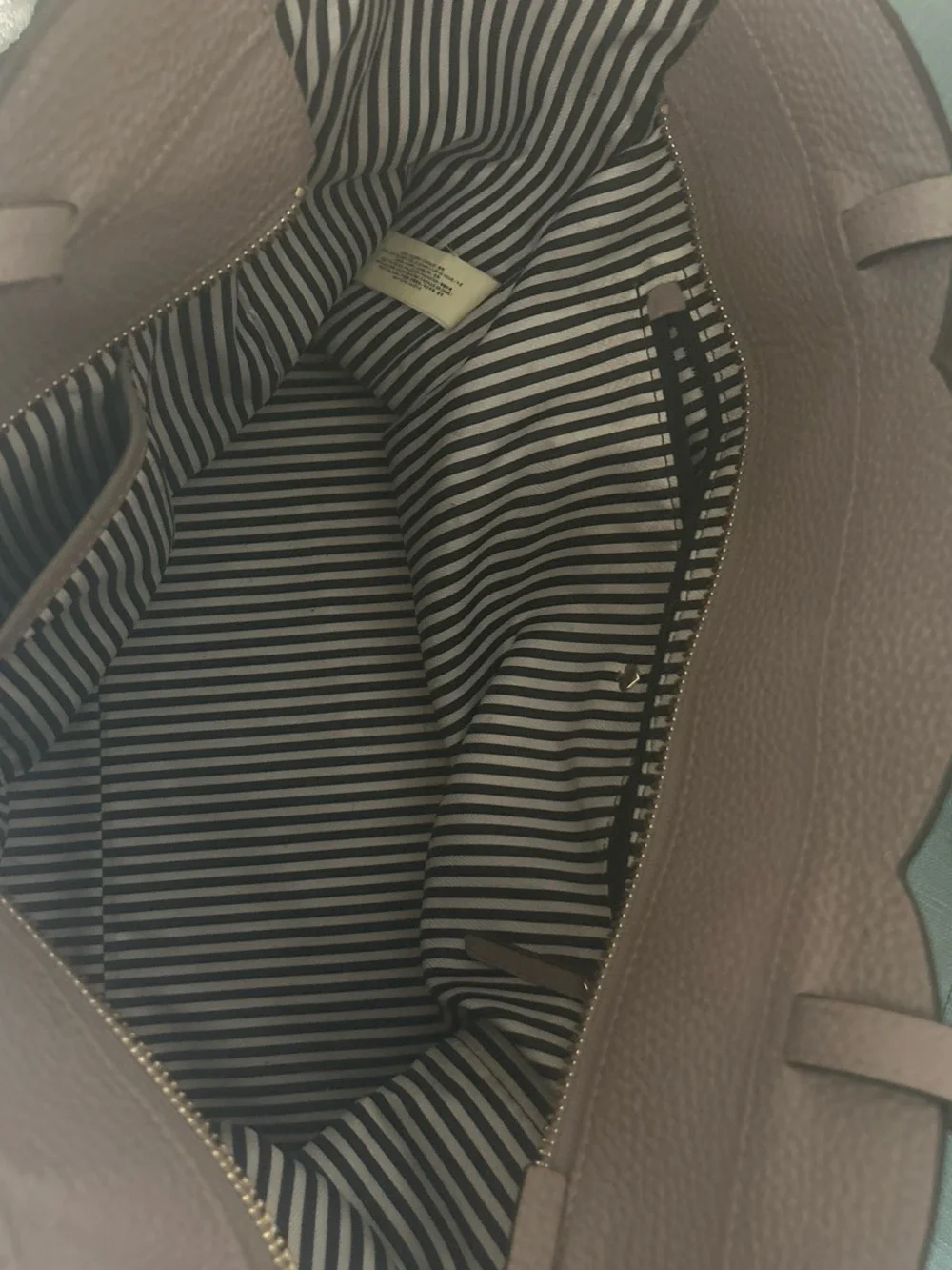 kate spade mauve scallop-edge pebbled leather tote